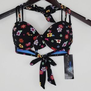 California Waves Floral Bikini Top
